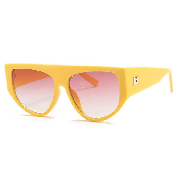 

fashion oversized sunglasses women big frame pilot retro vintage designer yellow sun glasses nx, White;black