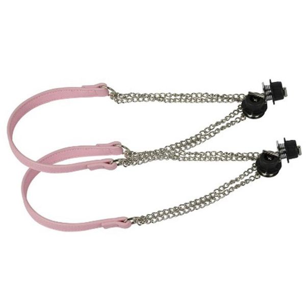 

bag parts & accessories kf-1 pair long leather pu chain handle silver metal superfiber flat handles for obag handbag, Black