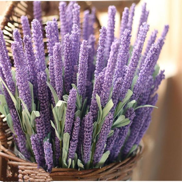 

heads/bouquet artificial flowers romantic purple lavender bouquet for wedding christmas decoration diy fake flower scrapbook decorative & wr