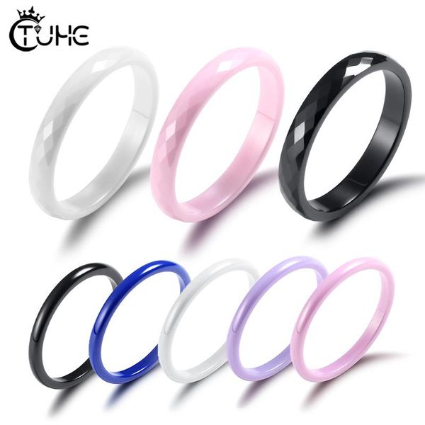 

wedding rings 2pcs/set colorful healthy smooth ceramic for women waterproof jewelry minimalist gift never fade scratch, Slivery;golden
