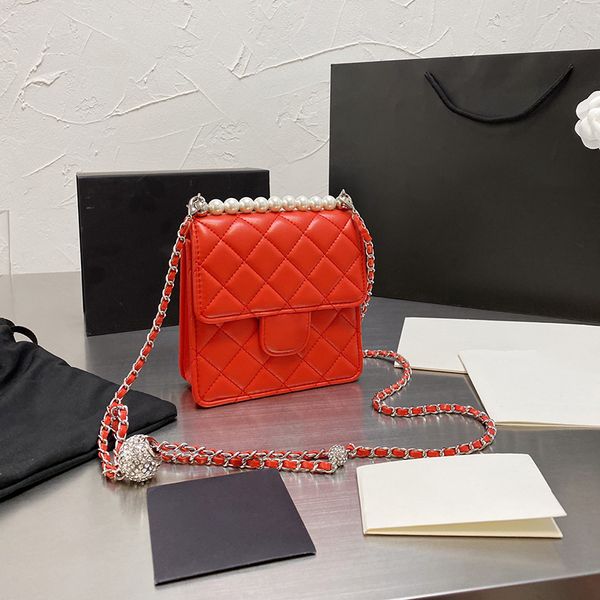 

designer crossbody bag handbags luxury shoulder bags high-quality pearl chain evening party shopping occasions different colors with origina