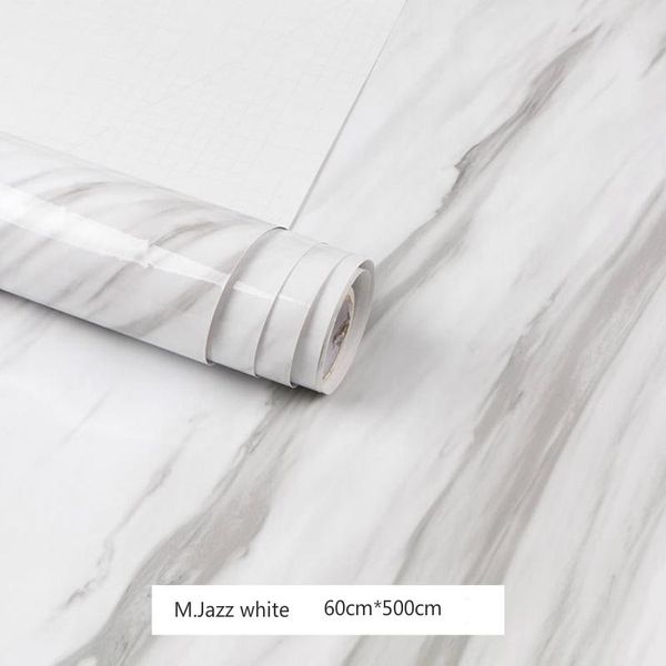 

wallpapers 60cm*500cm film self adhesive wallpaper marble waterproof for bathroom kitchen cupboard contact paper pvc wall stickers