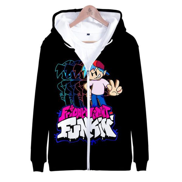 

men's hoodies & sweatshirts children's zipper hooded sweatshirt friday night funkin women's hoodie 3d cartoon streetwear cosp, Black