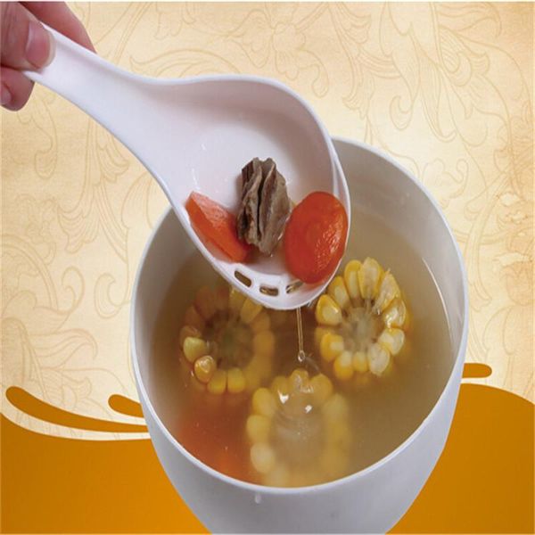 

spoons dual-purpose side leakage creative draining soup spoon long handle porridge with filter kitchen dinnerware tools
