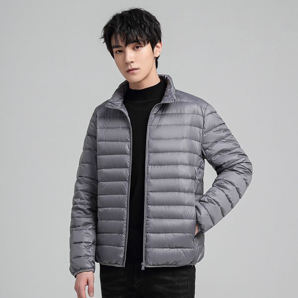 

2021 autumn and winter new men's stand collar sports leisure short lightweight brand white duck down et, Black
