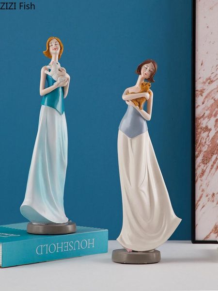 

decorative objects & figurines resin figure statue painted beauty quality crafts portrait sculpture home decoration accessories modern