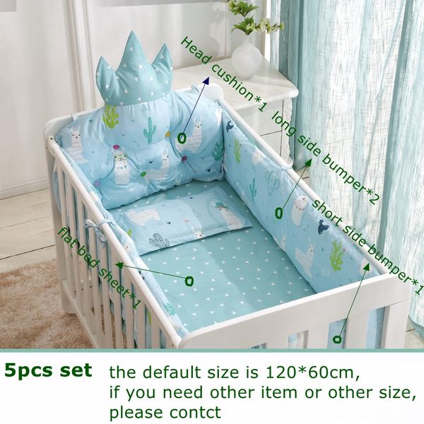 

5pcs set nordic crown baby crib bumper cotton bed sheet sides in the crib baby bed accessories beddings