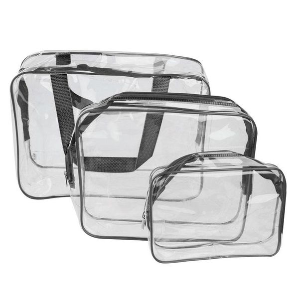 

3-in-1 pvc transparent waterproof multifunctional cosmetic bags & cases