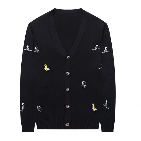 

pant japanese v-neck cotton long sleeve warm fall winter jacket men's knitted casual cardigan, Black;brown