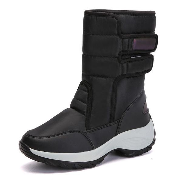 

boots 2021 women's shoes waterproof winter women keep warm band platform fashion ladies, Black
