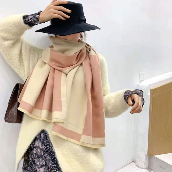 

hijab Echarpe Winter Scarves Scarf Pashmina for Designers Warm Scarfs Fashion Classic Women Imitate Cashmere Wool Long Shawl s