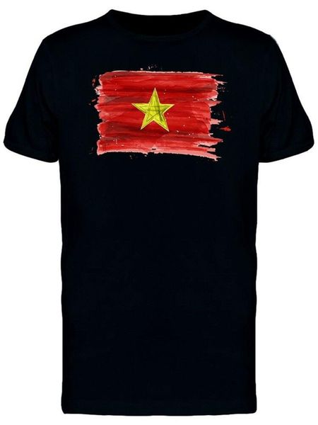 

men's t-shirts brush painting of vietnam flag tee -image by funny shirt, White;black