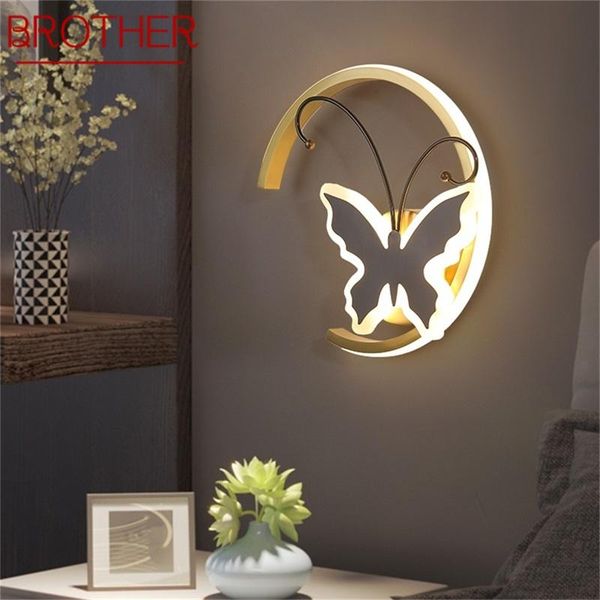 

wall lamp brother nordic creative sconces copper modern butterfly shade led light for home