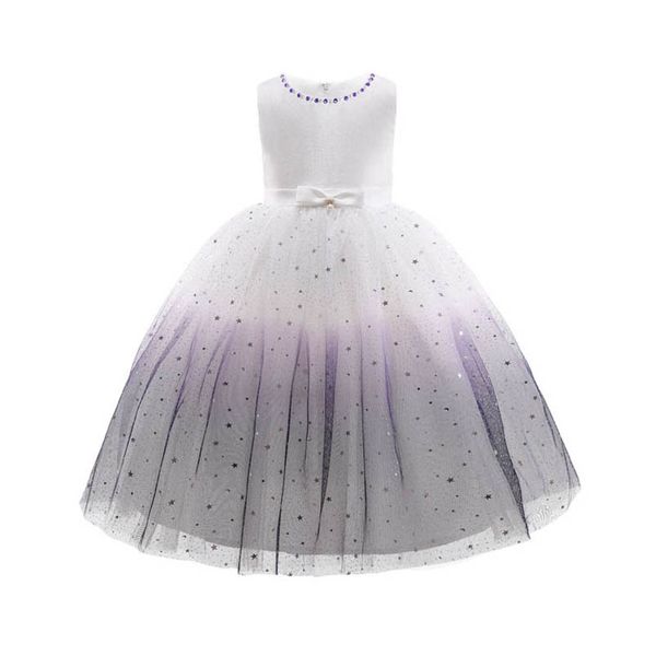 

girls dresses kids clothes sequin princess performance long sleeveless dress birthday formal children clothing b8104, Red;yellow