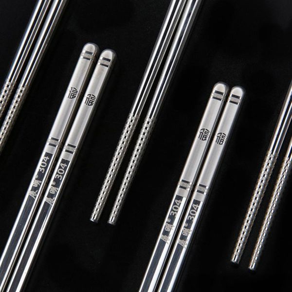 

chopsticks reusable 304 stainless steel anti-scalding chinese gift kitchen accessories tableware