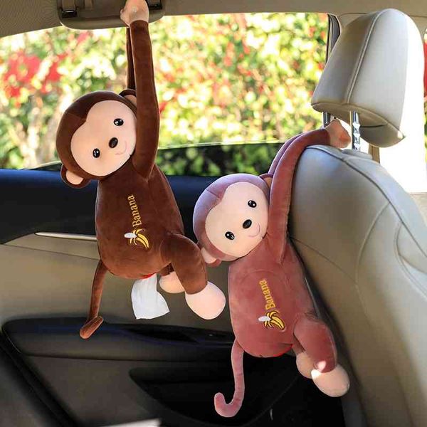 

car paper gift monkey doll four side elastic plush toys carton car supplies
