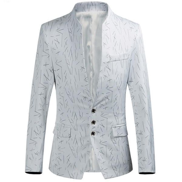 

men's suits & blazers men stage blazer jacket clothes casual slim fit red white floral coat, White;black