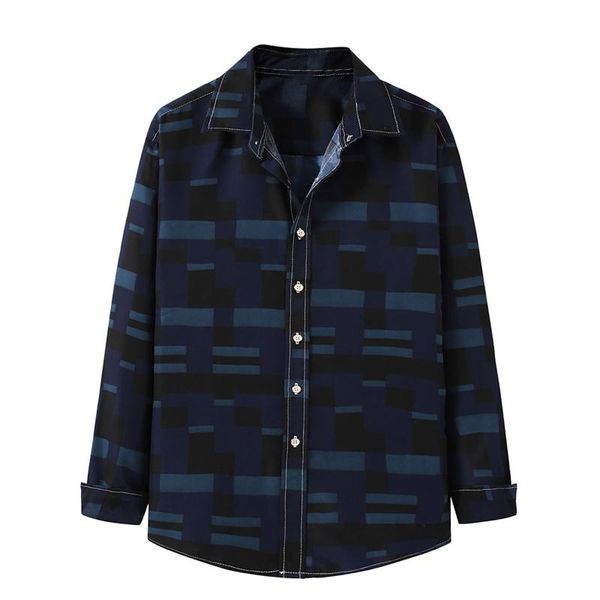 

men's casual shirts feitong printed vintage clothes autumn winter loose business bottoming streetwear camisa, White;black