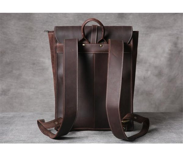 

backpack pndme simple vintage genuine leather men's casual women's outdoor travel work bookbag
