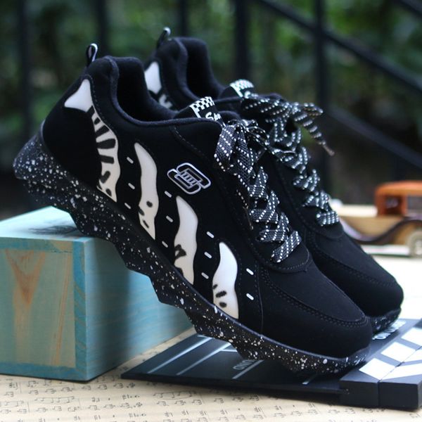 

platform shoes woman skateboard triple black white utility men women fashion spring and summer canvas sports