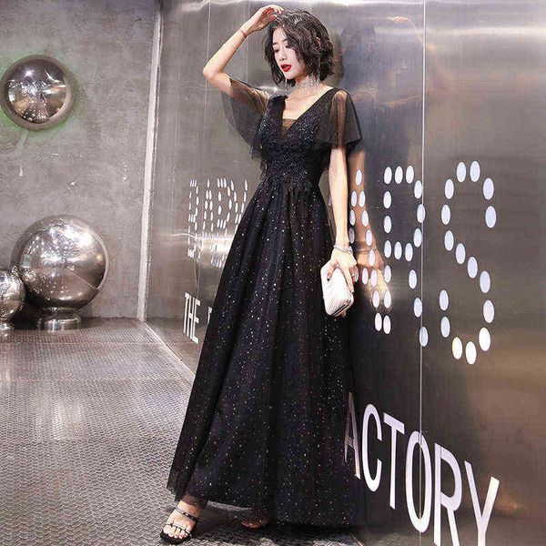 

luxury prom dresses large 2021 black long v-neck slim party evening