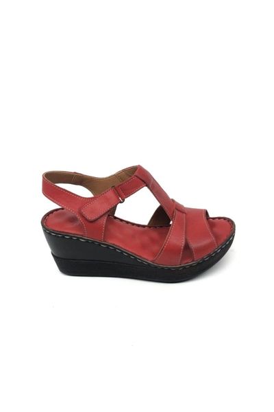 

sandals women's red genuine leather, Black