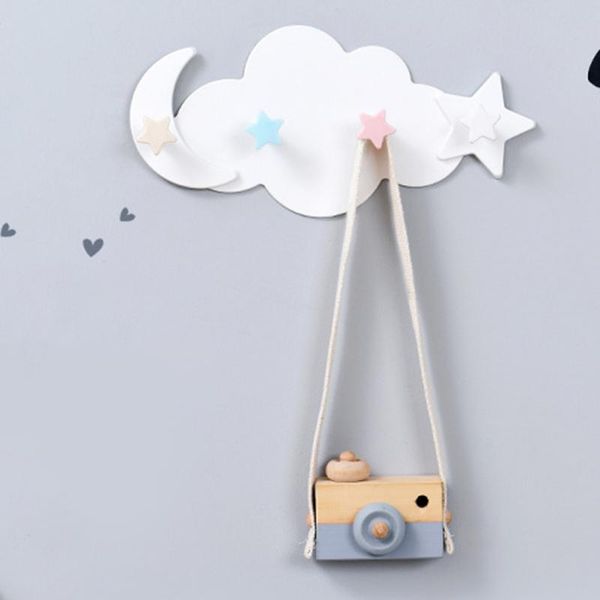 

hooks & rails cute star moon cloud shape wall hook nail-clothes kids room decorative key hanger kitchen storage