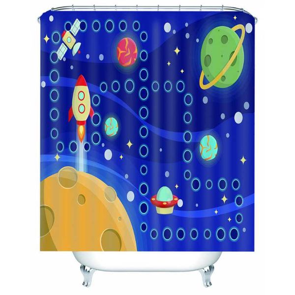 

shower curtains modern fashion cartoon decoration blue background bathroom curtain custom any size