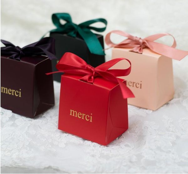 

gift wrap merci baby shower box packaging birthday party candy chocolate christmas pink paper bag wedding gifts for guests