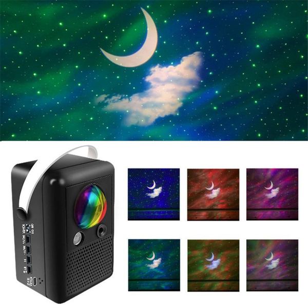 

night lights colorful starry moon led projection light remote control bluetooth-compatible music projector lamp romantic atmosphere