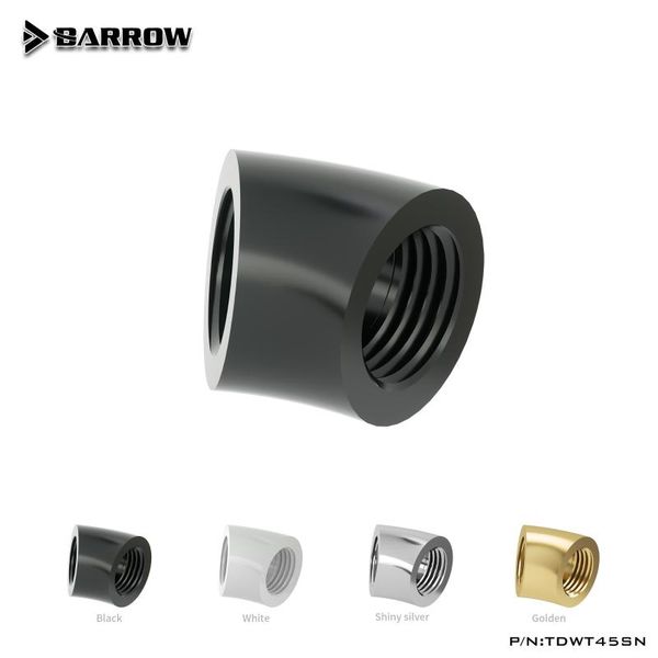

barrow pc water cooling fitting tube connector 45 degree female to adapter black/silver/white/gold tdwt45sn fans & coolings