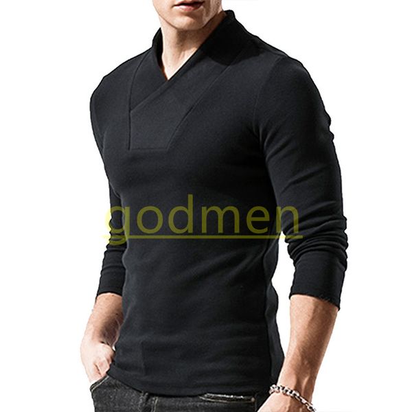 

new fashion mens t-shirts man high collar warm bottoming shirt male long sleeve casual slim outwear clothing usa size s-2xl, White;black