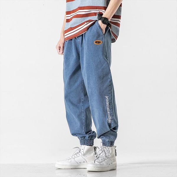 

hip hop harem jeans women pants loose joggers denim casual sweatpants korea ankle length trousers streetwear, Black