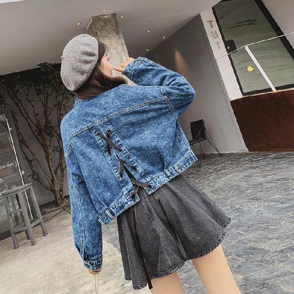 

women's jackets short women's jean jacket, spring and fall, hong kong style, versatile, trend axxi, Black;brown
