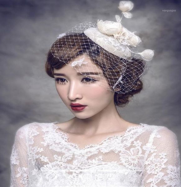 

fashion hair accessories headdress cover mesh veil hat type head flower1