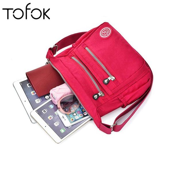 

tofok fashion women men shoulder messenger bag nylon waterproof zipper package large capacity travel crossbody pocket handbag storage bags