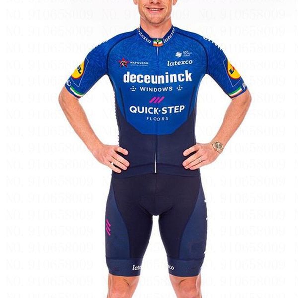 

cycling team clothing quick step mens pro suit blue short sleeve jersey and bi maillot hombre mtb cycle shorts set racing sets, Black;blue