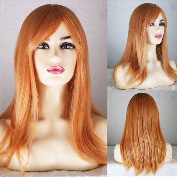 

synthetic wigs ufanca long ombre light ash brown blonde wavy wig cosplay party daily for women high density temperature fibre, Black