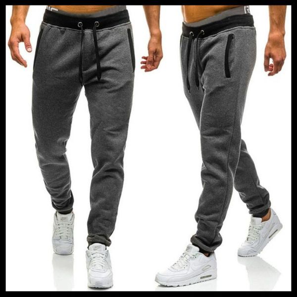 

men's pants 2021 spring and autumn sports casual loose solid color stretch running fitness personality, Black