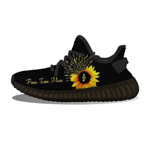 

diy custom sunflower love music running shoes mesh printed mens womens trainers outdoor sports sneakers