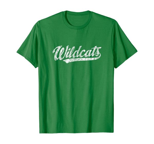 

wildcats mascot t shirt vintage sports name tee design, White;black
