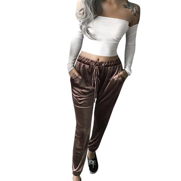 

women's pants & capris 2021 casual flannel women plus size long warm solid mid waist trousers female pantalon mujer, Black;white