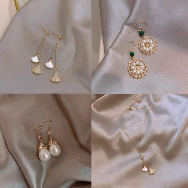 

arrival faux pearl tassel pendant earrings fashion rhinestone jewelry temperament gift statement for women. dangle & chandelier, Silver