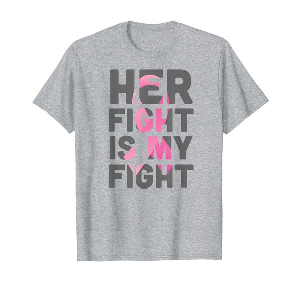 

her fight is my fight breast cancer t-shirt, White;black