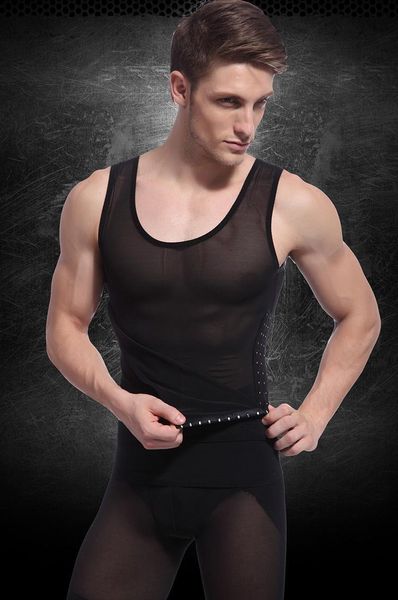 

men's body shapers adjustable abdomen tight corest vest slimming shaper seamless breathable waistband underwear ny026, Black;brown