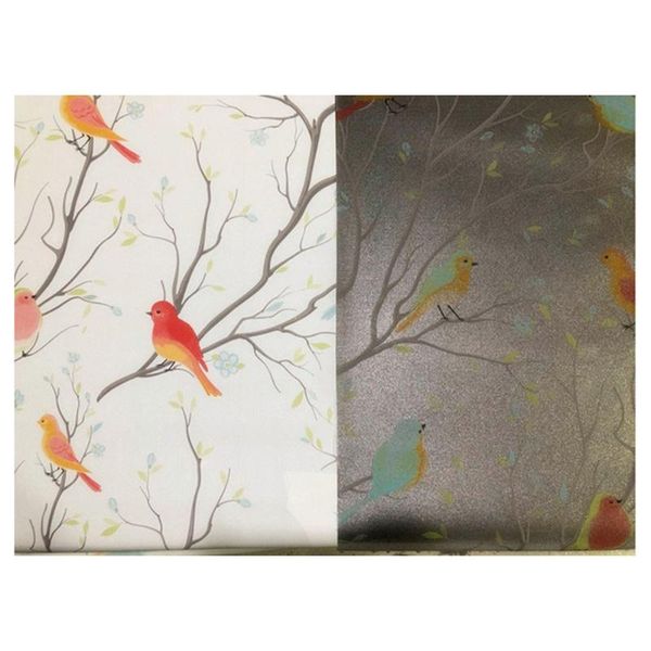 

glass stickers pvc frosted privacy screen window film office decorative colorful bird