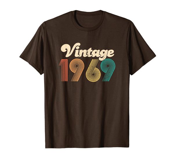 

50th birthday gift - vintage 1969 t-shirt classic women men, White;black