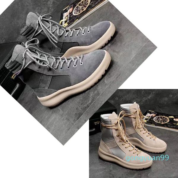 2019 горячие мужские и женские ботинки Martin высшего качества Fear of God Top Military Sneakers Hight Army BootsFashion Shoes Brand high boots