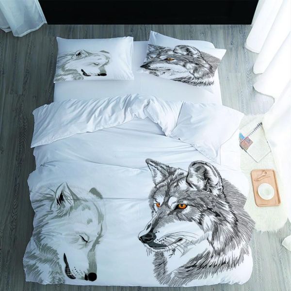 

bedding sets sketch wolf home textiles single bed double duvet cover pillow case sheet boy girl set