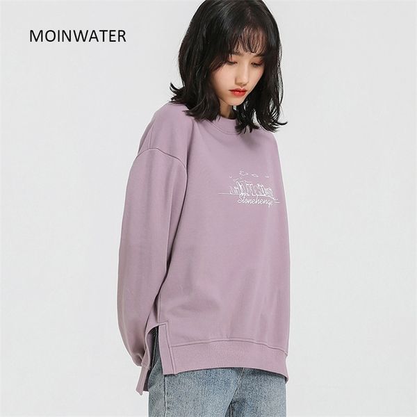 

moinwater women streetwear hoodies female drop-shoulder hooded sweatshirts lady casual oversized outerwear mh2007 210813, Black